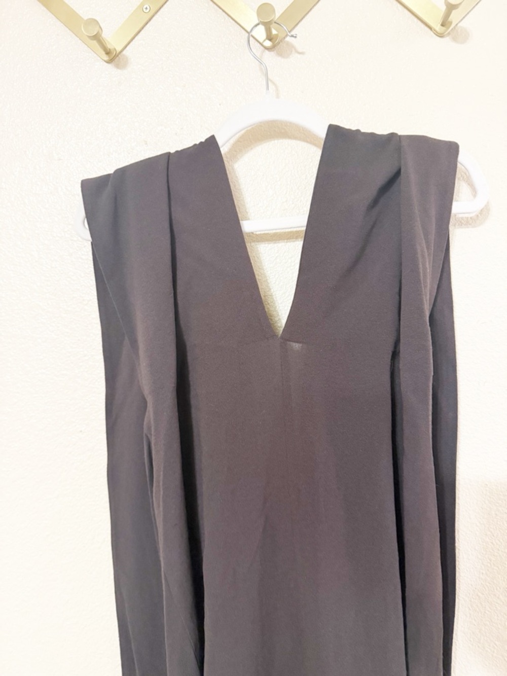 Paloma Wool Alberch Strapless Wool Blend Chocolate Brown Dress w/ Attached Scarf - Picture 9 of 12